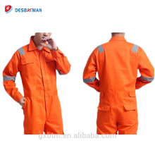 Utilité 65% Polyester 35% Coton Sergé Tissu Orange Protection Combinaison de Travail Pour La Construction Roadsafety Mechanic